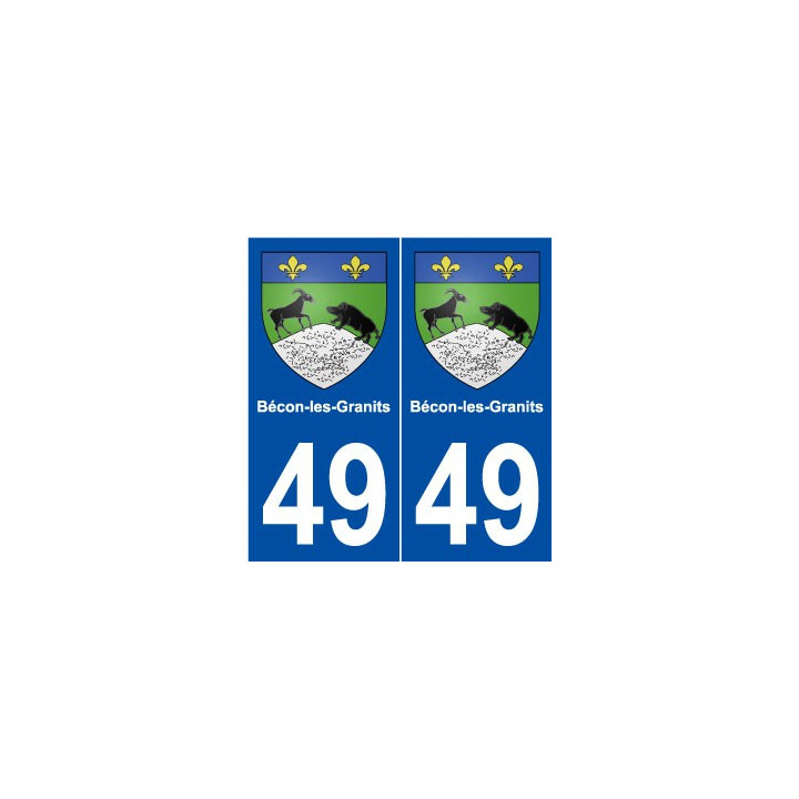 49 Bécon-les-Granits blason autocollant plaque stickers ville