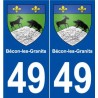 49 Bécon-les-Granits blason autocollant plaque stickers ville