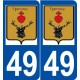 49 Bécon-les-Granits logo autocollant plaque stickers ville