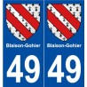 49 Blaison-Gohier blason autocollant plaque stickers ville