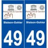 49 Blaison-Gohier logo autocollant plaque stickers ville
