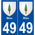 49 Blou blason autocollant plaque stickers ville