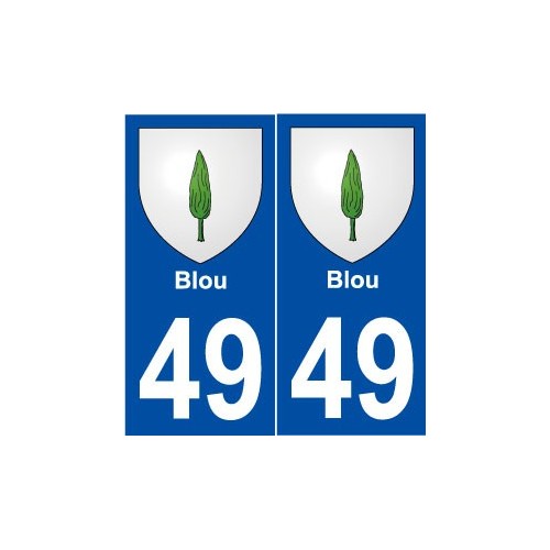 49 Blou blason autocollant plaque stickers ville