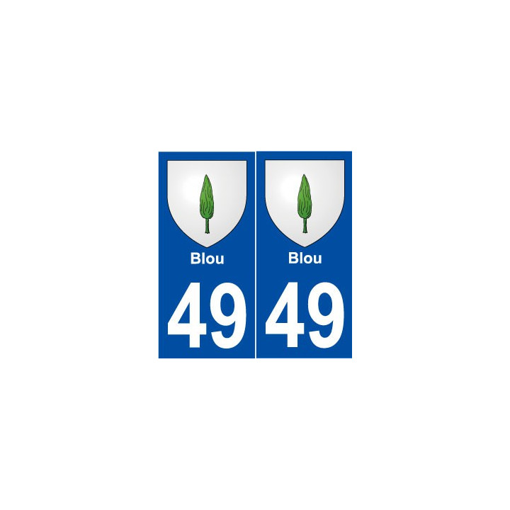49 Blou blason autocollant plaque stickers ville