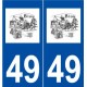 49 Blou logo autocollant plaque stickers ville