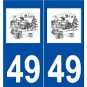 49 Blou logo autocollant plaque stickers ville