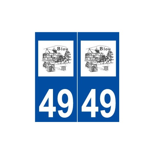 49 Blou logo autocollant plaque stickers ville