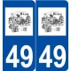 49 Blou logo autocollant plaque stickers ville