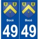 49 Bocé blason autocollant plaque stickers ville