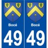 49 Bocé blason autocollant plaque stickers ville