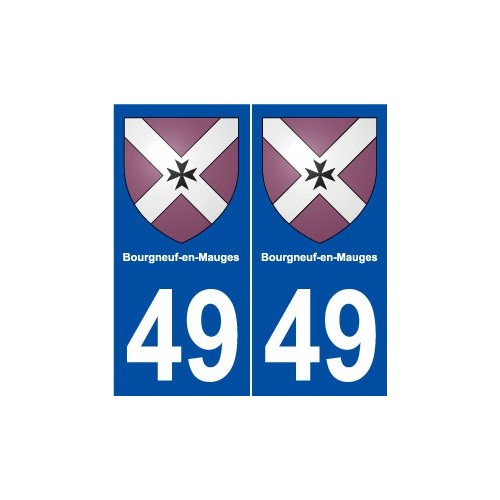 49 Bourgneuf-en-Mauges blason autocollant plaque stickers ville