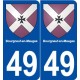 49 Bourgneuf-en-Mauges blason autocollant plaque stickers ville
