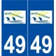 49 Brain-sur-l'Authion logo autocollant plaque stickers ville