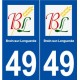 49 Brain-sur-Longuenée logo autocollant plaque stickers ville