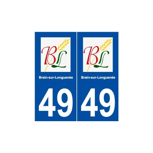49 Brain-sur-Longuenée logo autocollant plaque stickers ville