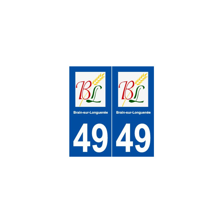 49 Brain-sur-Longuenée logo autocollant plaque stickers ville