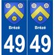 49 Brézé blason autocollant plaque stickers ville