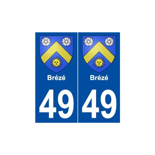 49 Brézé blason autocollant plaque stickers ville