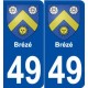 49 Brézé blason autocollant plaque stickers ville