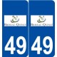 49 Brissac-Quincé logo autocollant plaque stickers ville