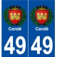 49 Candé blason autocollant plaque stickers ville