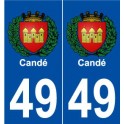 49 Candé blason autocollant plaque stickers ville