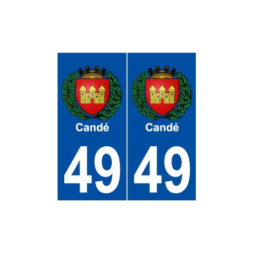 49 Candé blason autocollant plaque stickers ville