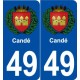 49 Candé blason autocollant plaque stickers ville