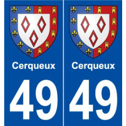49 Cerqueux blason autocollant plaque stickers ville