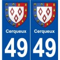 49 Cerqueux blason autocollant plaque stickers ville
