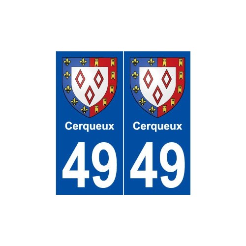 49 Cerqueux blason autocollant plaque stickers ville