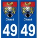 49 Chacé blason autocollant plaque stickers ville