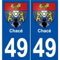 49 Chacé blason autocollant plaque stickers ville