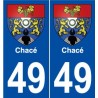 49 Chacé blason autocollant plaque stickers ville