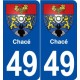 49 Chacé blason autocollant plaque stickers ville