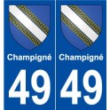 49 Champigné blason autocollant plaque stickers ville