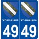 49 Champigné blason autocollant plaque stickers ville
