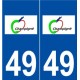 49 Champigné logo autocollant plaque stickers ville