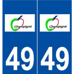 49 Champigné logo autocollant plaque stickers ville