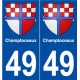 49 Champtoceaux blason autocollant plaque stickers ville