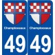 49 Champtoceaux blason autocollant plaque stickers ville