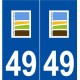 49 Charcé-Saint-Ellier-sur-Aubance logo autocollant plaque stickers ville