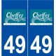 49 Cheffes logo autocollant plaque stickers ville