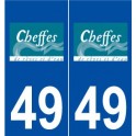 49 Cheffes logo autocollant plaque stickers ville
