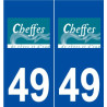 49 Cheffes logo autocollant plaque stickers ville