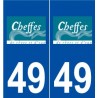 49 Cheffes logo autocollant plaque stickers ville