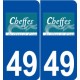 49 Cheffes logo autocollant plaque stickers ville