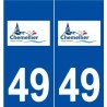 49 Chemellier logo autocollant plaque stickers ville