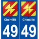 49 Chemillé blason autocollant plaque stickers ville