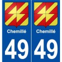 49 Chemillé blason autocollant plaque stickers ville